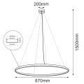 Wiszący jeden ring złoty - lampa led.