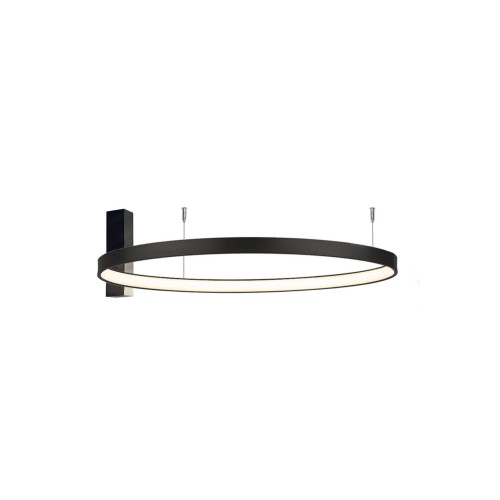 Plafon ledowy ring w kolorze czarnym o średnicy 87 cm.