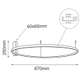 Lampa sufitowa do salonu. Ring czarny o średnicy 87 cm.