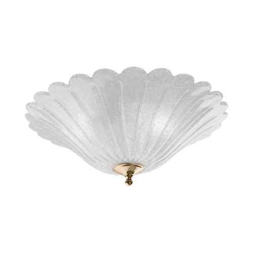 Elaegancka szklana lampa na sufit ze szklem włoskim ręcznie robionym. Szkło o kolorze srebrnym.