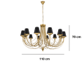 Lampa duża złota, elegancka do duzych salonów, sal weselnych.