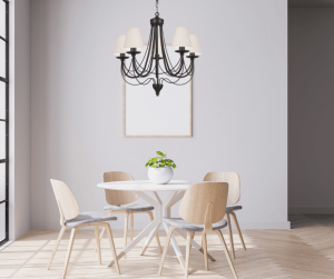 Żyrandol na 5 żarówek czarny  AURA 2128/S002