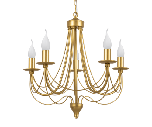 Złoty żyrandol swiecznikowy do sypialni i pokoju.