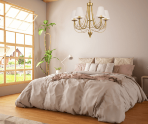 Złoty żyrandol na 5 żarówek do pokoju   AURA 2130/S002