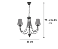 Mały elegancki żyrandol na 3 żarówki do pokoju i kuchni.
