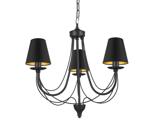 Czarno - złoty mały żyrandol do pokoju.