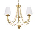 Biało - złoty mały żyrandol pokojowy.
