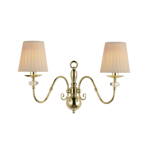 Podwójny kinkiet premium. Lampa na ścianę mosiężna w stylu glamour i dworskim.