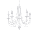 Biały żyrandol świecznikowy  pięcioramienny do salonu i sypialni.