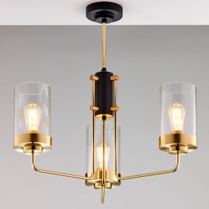 Żyrandol nowoczesny czarno-złoty  REMIR  R22087