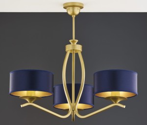 Żyrandol  złoty  z abażurami  KASZMIN  R22113