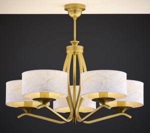 Żyrandol złoty do nowoczesnego salonu  KASZMIN  R22110