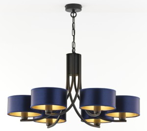 Designerski czarny żyrandol do salonu ARTER  R22102