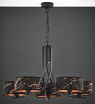 Żyrandol czarno-miedziany do salonu    ARTER  R22107