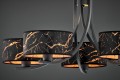Lampa czarno-miedziana.