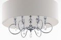 Okazała i piękna lampa wisząca w kolorze srebrnym w stylu glamour.