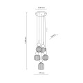 Lampa wisząca 5 kloszy ryflowanych.