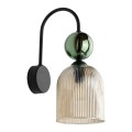 Lampa ścienna w stylu glamour. Szkło ryflowane w kolorze koniakowym.