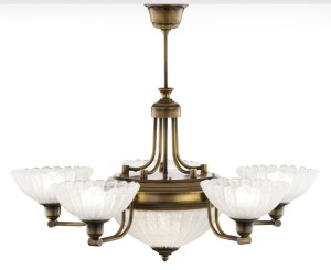 Żyrandol  klasyczny i duży  ze szkłem  CARO R22124