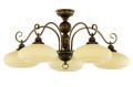 Lampa klasyczna w kolorze starego złota, patyny do niskich salonów, pokoi i sypialni. Posiada 5 kloszy w kolorze ecru.
