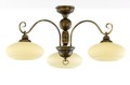 Lampa klasyczna do niskich pokoi, jadalni i kuchni. Klosze szklane w kolorze kremowym. Stelaż lampy w kolorze patyny - starego złota.