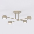 Beżowa nowoczesna lampa led na sufit z 4 punktami światała.