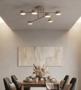 Beżowa  lampa sufitowa ledowa  HASO 51680/6