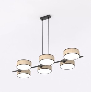 Lampa wisząca do salonu - rattan   DRIM  51565/6 