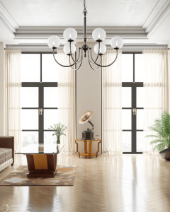 Żyrandol elegancki czarny chrom LANTE  R22022