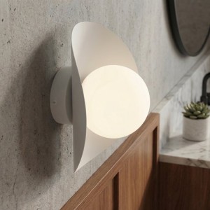 Lampa na biała z kulką szklaną  FIRO   51586/K1 
