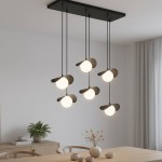 Lampa nad stół do salonu - białe  szkło  MEWA  51490/6
