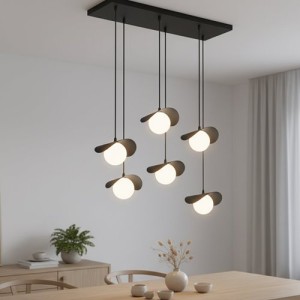 Lampa nad stół do salonu - białe  szkło  MEWA  51490/6