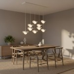 Duża lampa wisząca  biała  MEWA  51584/9 