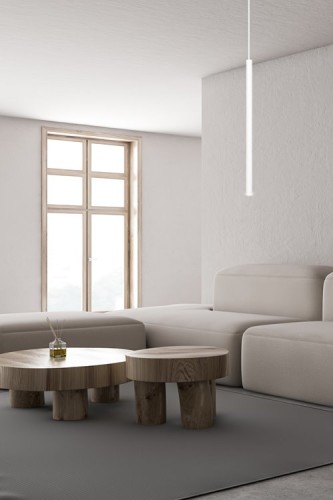 Nowoczesna lampa wisząca pojedyncza biała. Lampa sopel.