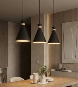 Lampa potrójna czarna  nad stół   ROZE  51682/3 