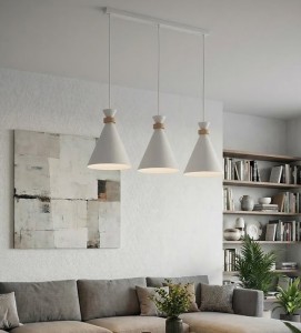 Lampa potrójna biała  nad stół   ROZE  51679/3 