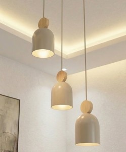 Lampa wisząca potrójna  w kolorze mokka   MASI  51694/3 PR