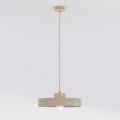 Lampa japandi  pojedyncza w kolorze beżowym.
