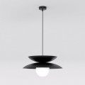 Lampa zwis pojedynczy - czarny ze szklaną kulką biała.