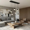 Duża lampa wisząca w stylu japandi.