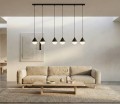 Duża i wisząca lampa nad stół w stylu skandynawskim. 6 punktów światła - led.