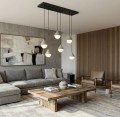 Lampa wisząca designerska w kolorze beżowo-czarnym. Lampa posiada 6 punktów światła.
