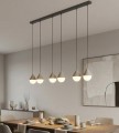 Szeroka lampa wisząca nad stół do nowoczesnego salonu. Lampa w stylu japandi i skandynawskim.