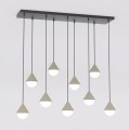 Nowoczesna lampa wisząca duża i szeroka w stylu skandynawskim i japandi.