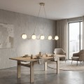 Beżowa lampa  nad stół w modnym kolorze mokka.