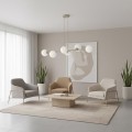 Lamp wisząca w modnym kolorze beżowym. Lampa nad stół do salonu, pokoju i kuchni.