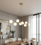 Beżowa szeroka lampa wisząca   MAGIC 51640/8