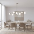 Lampa beżowa  do  nowoczesnych salonów.