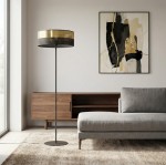 Czarno-złota  lampa podłogowa  KOBI  51649/LP1 
