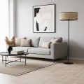 Designerska i nowoczesna lampa podłogowa czarna z  dużym a